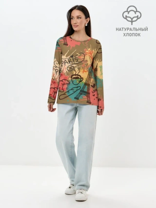 Лонгслив женский. Хлопок / Париж