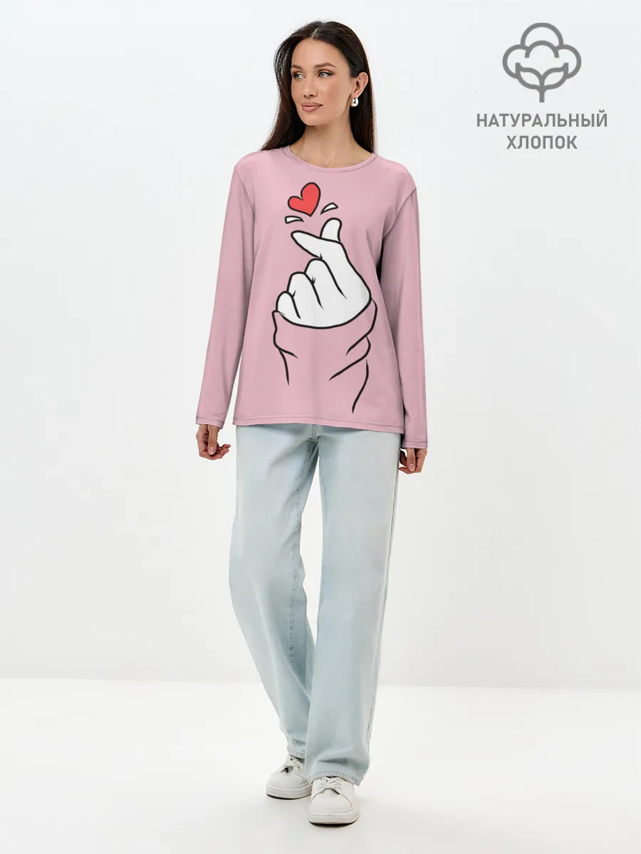 Лонгслив женский. Хлопок / Любовь по щелчку