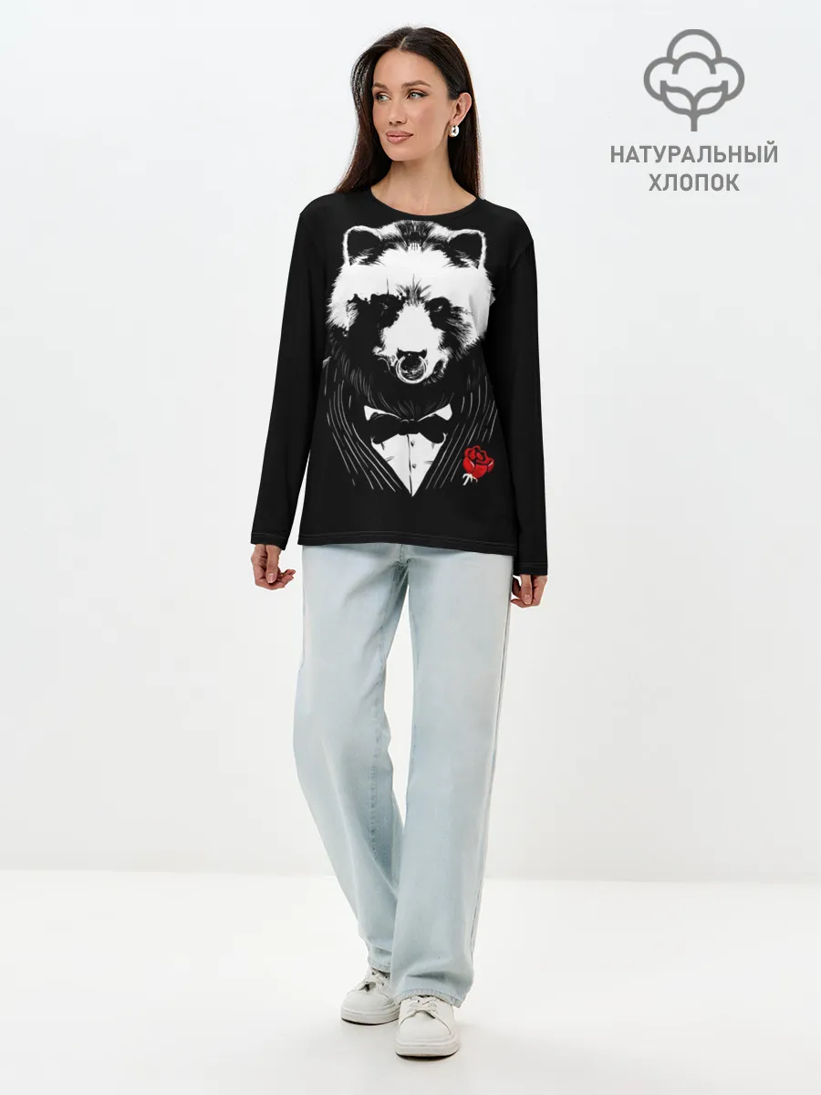 Лонгслив женский. Хлопок / Медведь авторитет