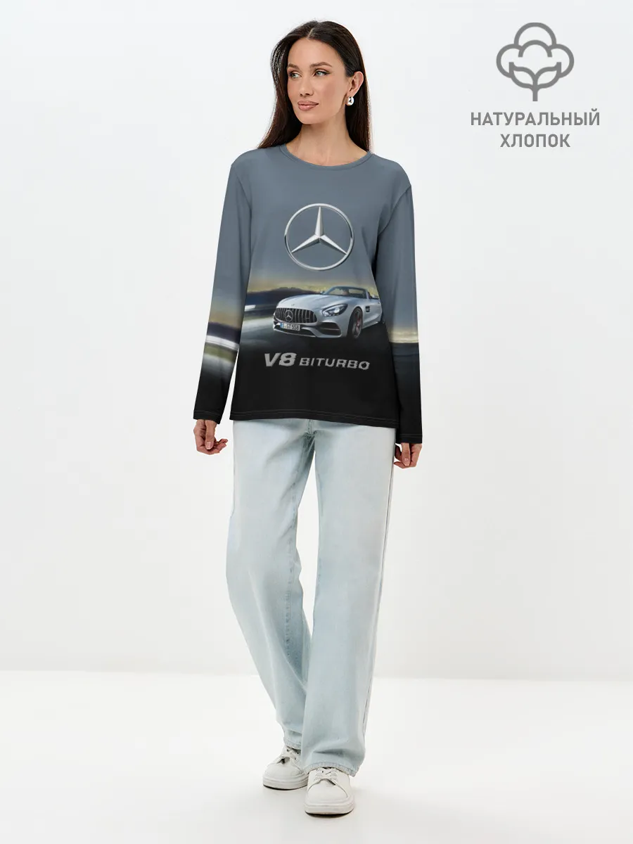 Лонгслив женский. Хлопок / V8 Biturbo