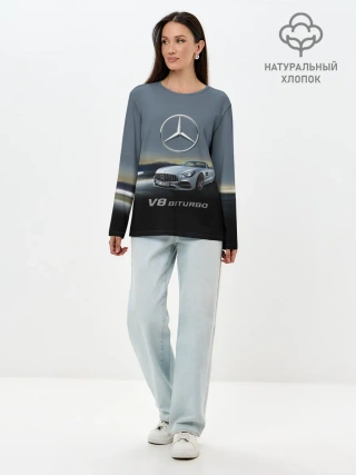 Лонгслив женский. Хлопок / V8 Biturbo