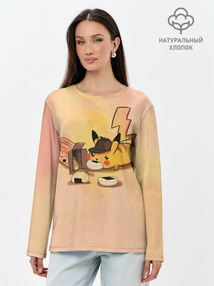 Лонгслив женский. Хлопок / Детектив Пика