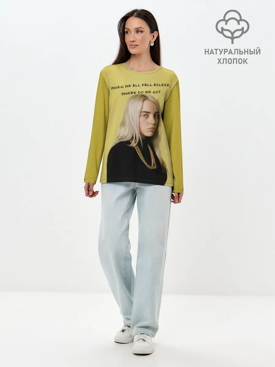 Лонгслив женский. Хлопок / billie eilish