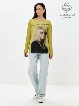 Лонгслив женский. Хлопок / billie eilish