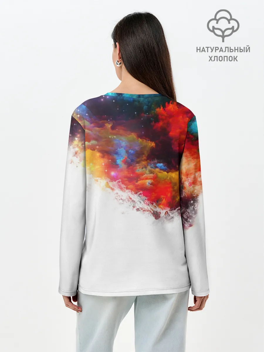 Лонгслив женский. Хлопок / Девочка с шарами