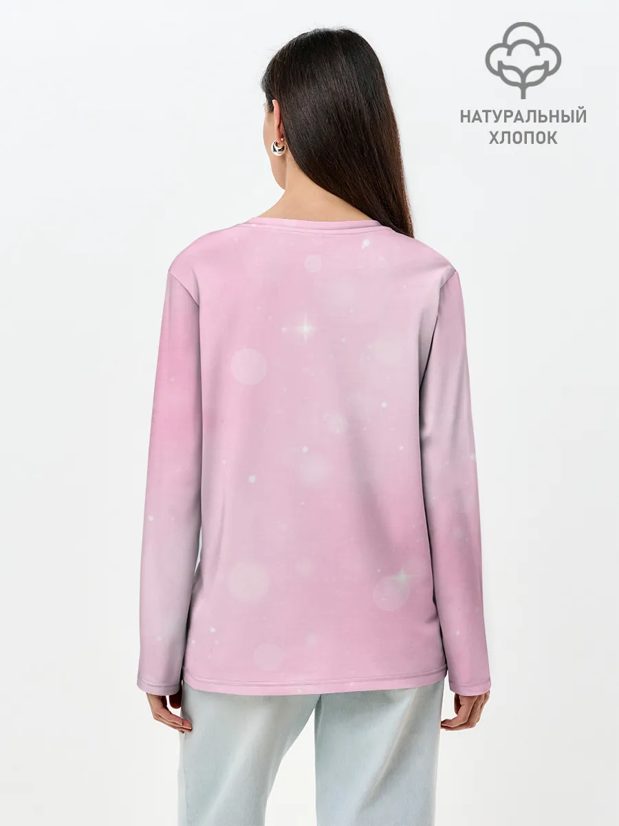 Лонгслив женский. Хлопок / Совушка с шариком