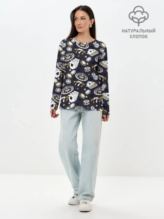 Лонгслив женский. Хлопок / Казино