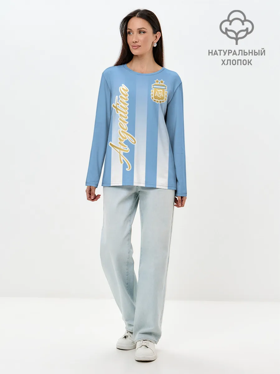 Лонгслив женский. Хлопок / Сборная Аргентины