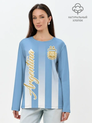 Лонгслив женский. Хлопок / Сборная Аргентины