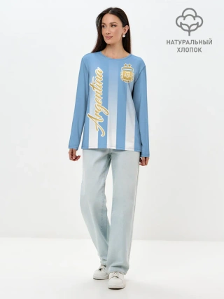 Лонгслив женский. Хлопок / Сборная Аргентины