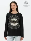 Лонгслив женский. Хлопок / Бабочка Мертвая голова