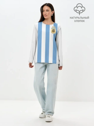 Лонгслив женский. Хлопок / Сборная Аргентины