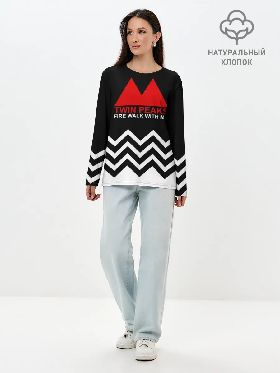Лонгслив женский. Хлопок / Твин Пикс