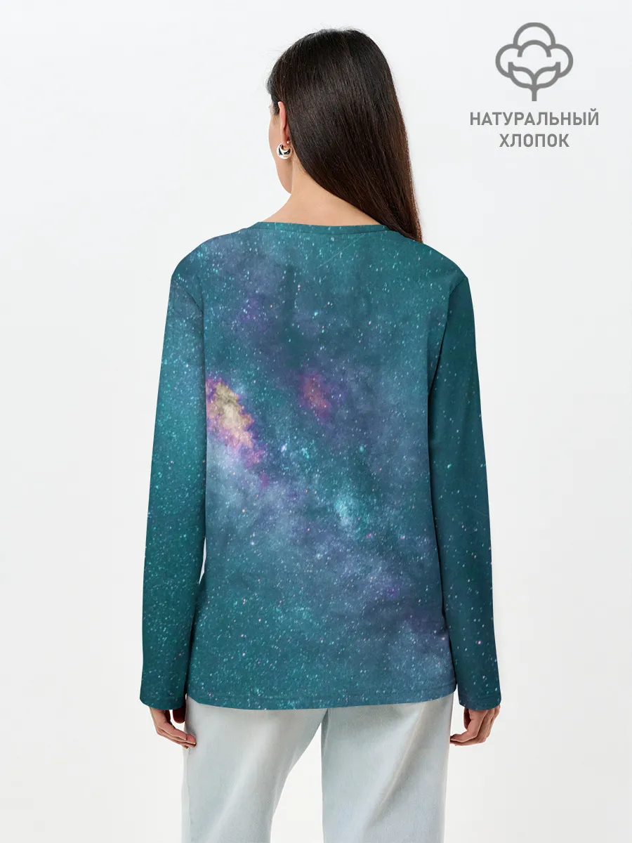 Лонгслив женский. Хлопок / Млечный путь