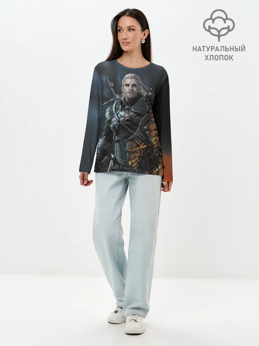 Лонгслив женский. Хлопок / Геральт Ведьмак