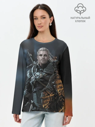 Лонгслив женский. Хлопок / Геральт Ведьмак