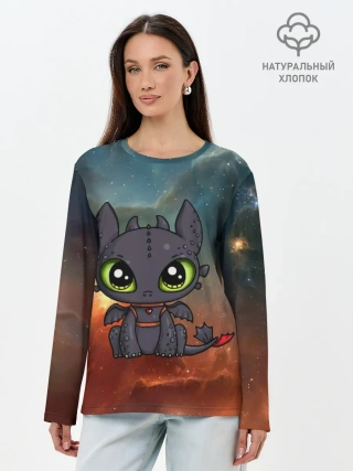 Лонгслив женский. Хлопок / ночная фурия