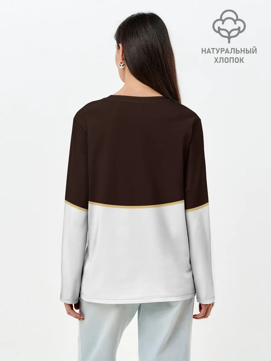 Лонгслив женский. Хлопок / Мантия Чёрный Бык