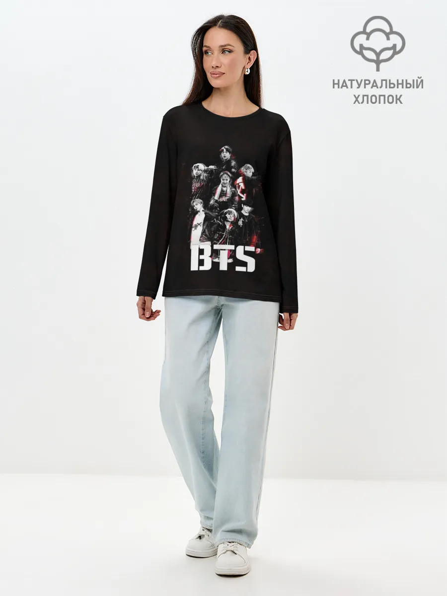 Лонгслив женский. Хлопок / BTS