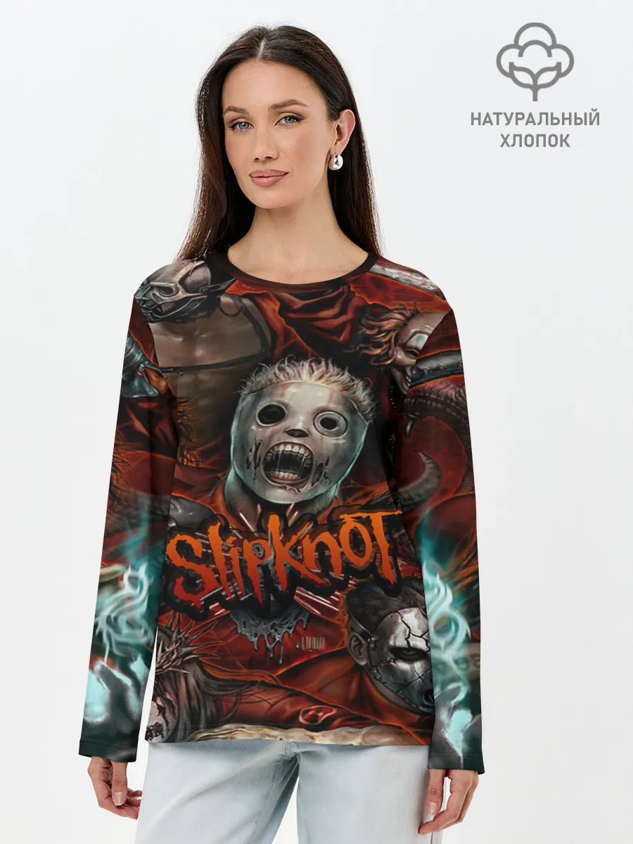 Лонгслив женский. Хлопок / Slipknot