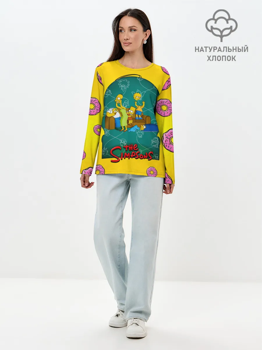 Лонгслив женский. Хлопок / Симпсоны