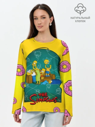 Лонгслив женский. Хлопок / Симпсоны