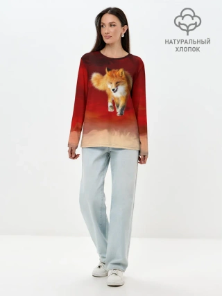 Лонгслив женский. Хлопок / Огненная Лиса
