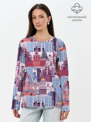 Лонгслив женский. Хлопок / Москва