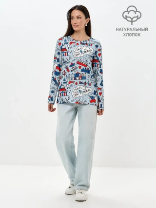 Лонгслив женский. Хлопок / Travel to Saint Petersburg