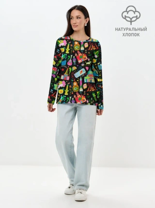 Лонгслив женский. Хлопок / Travel to Saint Petersburg