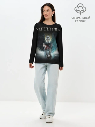 Лонгслив женский. Хлопок / Sepultura