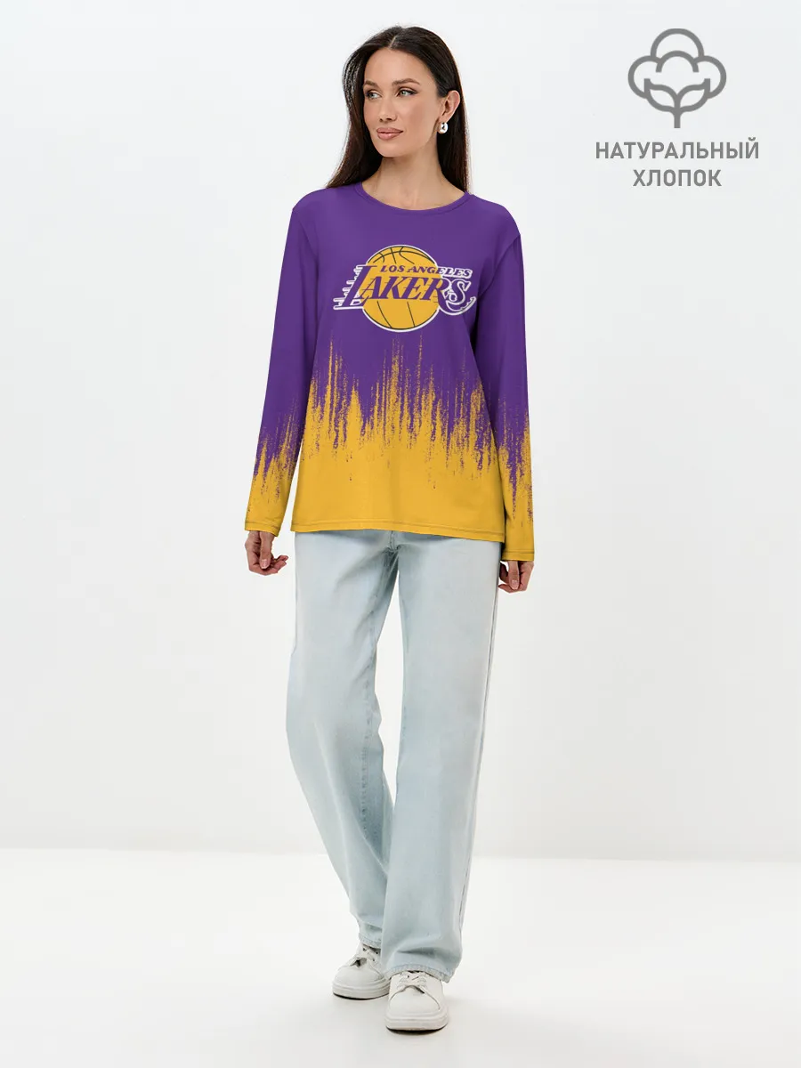 Лонгслив женский. Хлопок / LA LAKERS