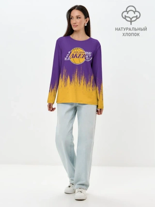 Лонгслив женский. Хлопок / LA LAKERS