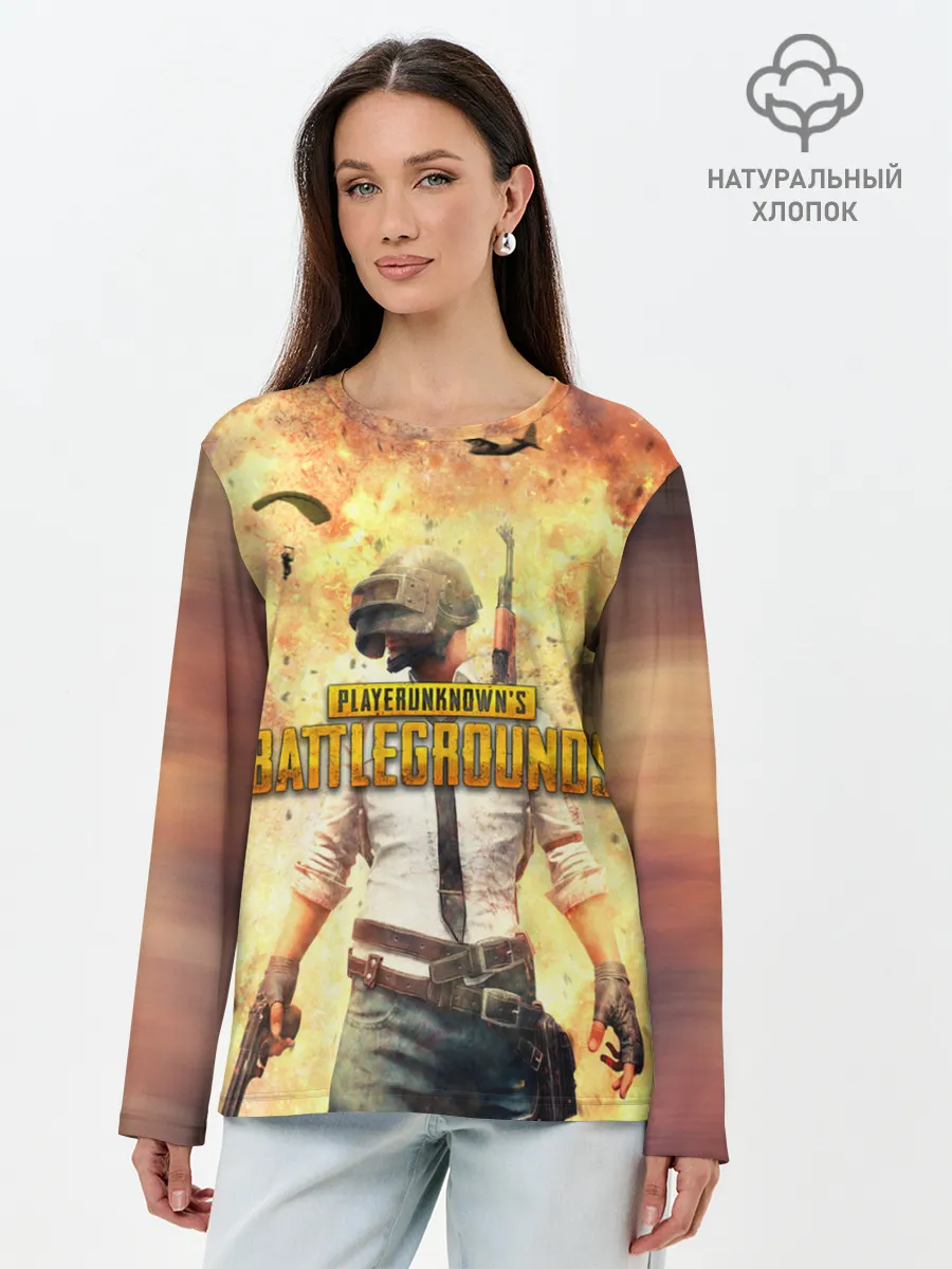 Лонгслив женский. Хлопок / PUBG BOOM