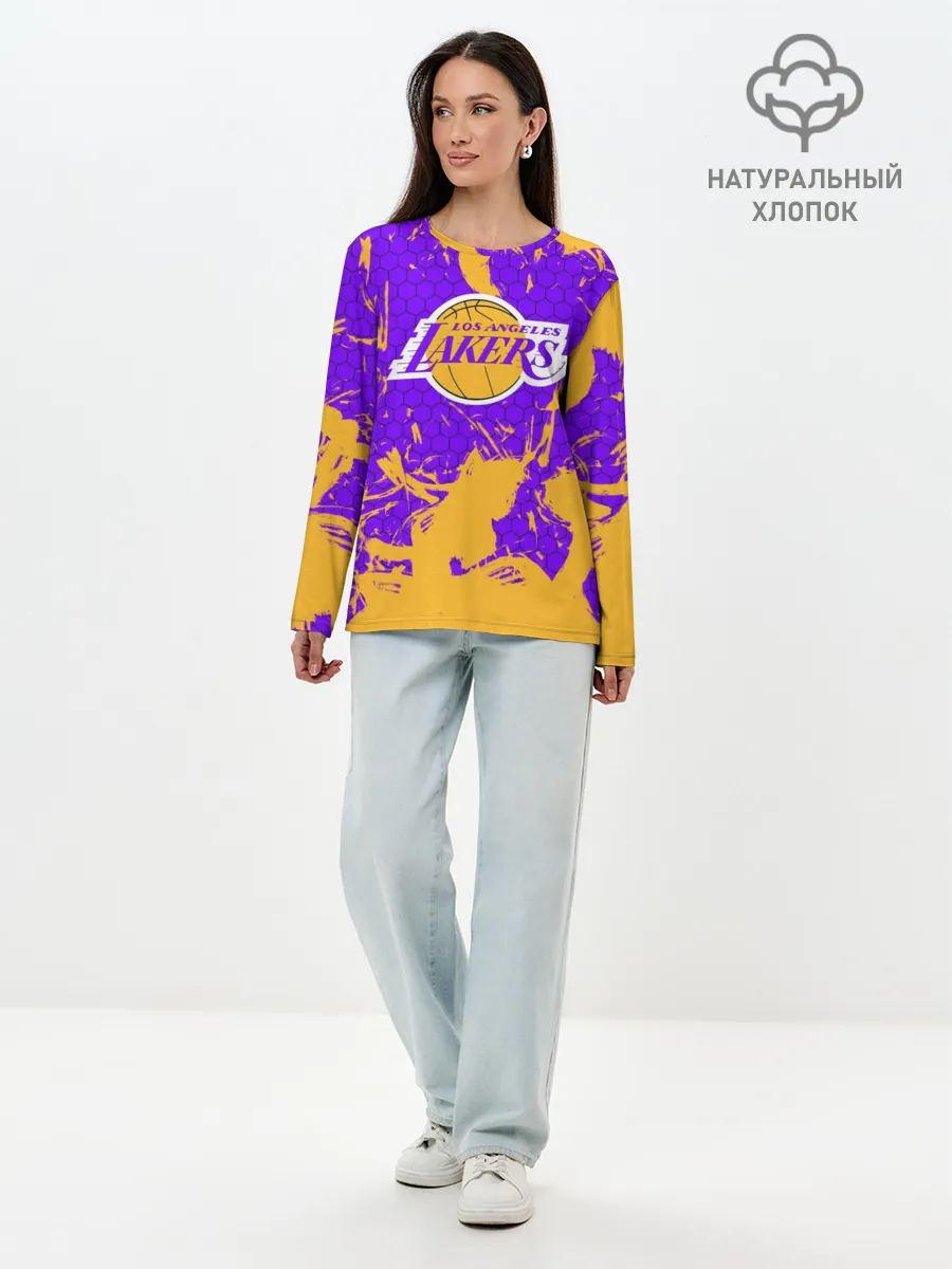 Лонгслив женский. Хлопок / LA LAKERS