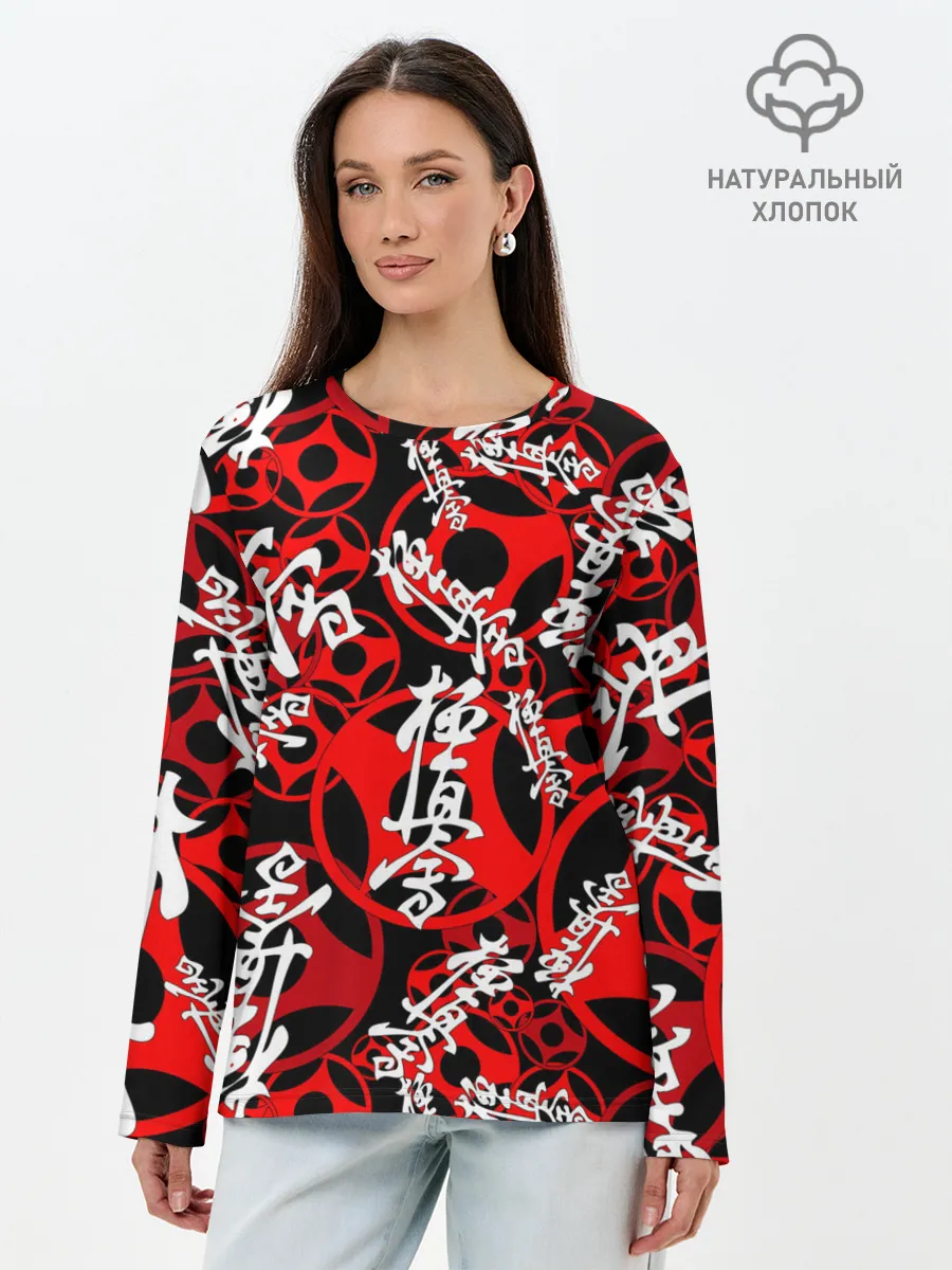 Лонгслив женский. Хлопок / Каратэ киокушинкай