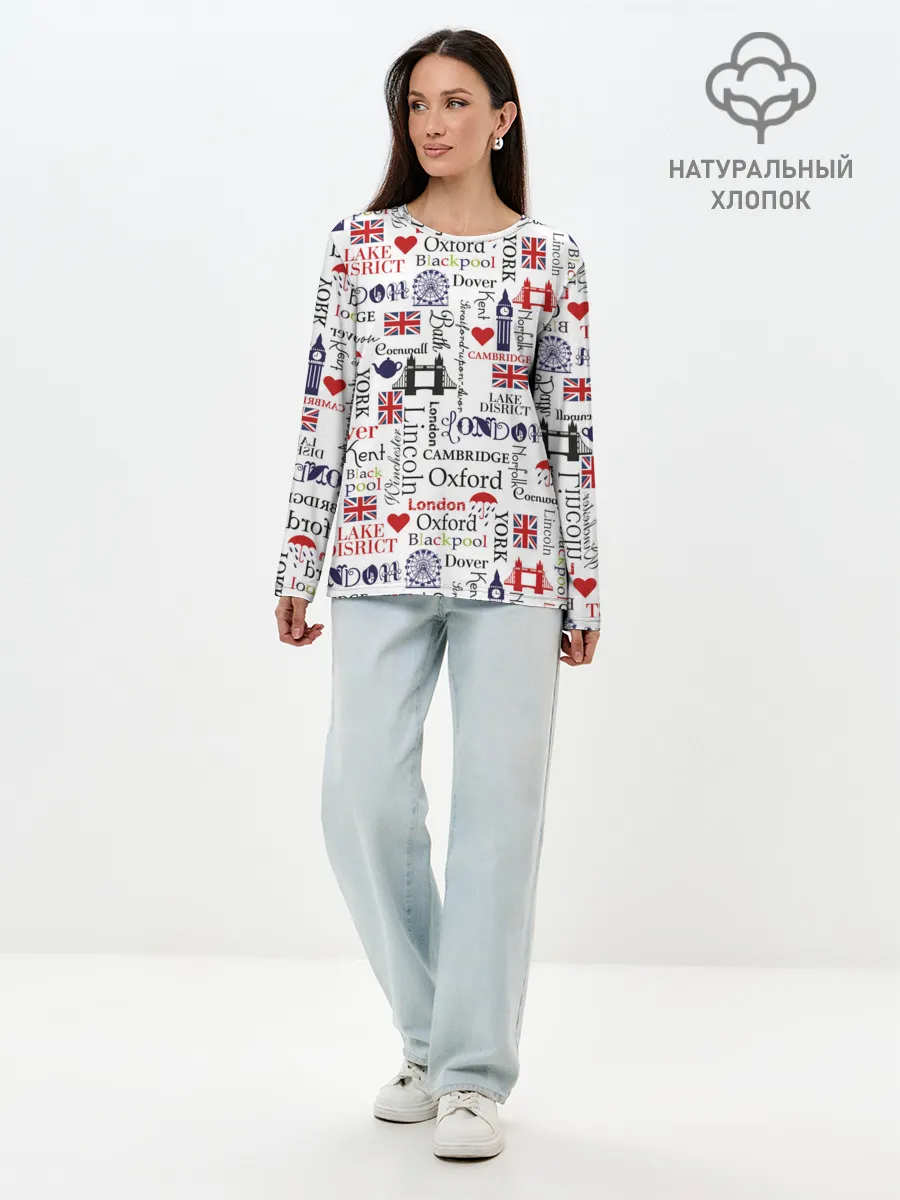 Лонгслив женский. Хлопок / Лондон