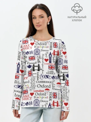 Лонгслив женский. Хлопок / Лондон