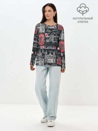 Лонгслив женский. Хлопок / Лондон