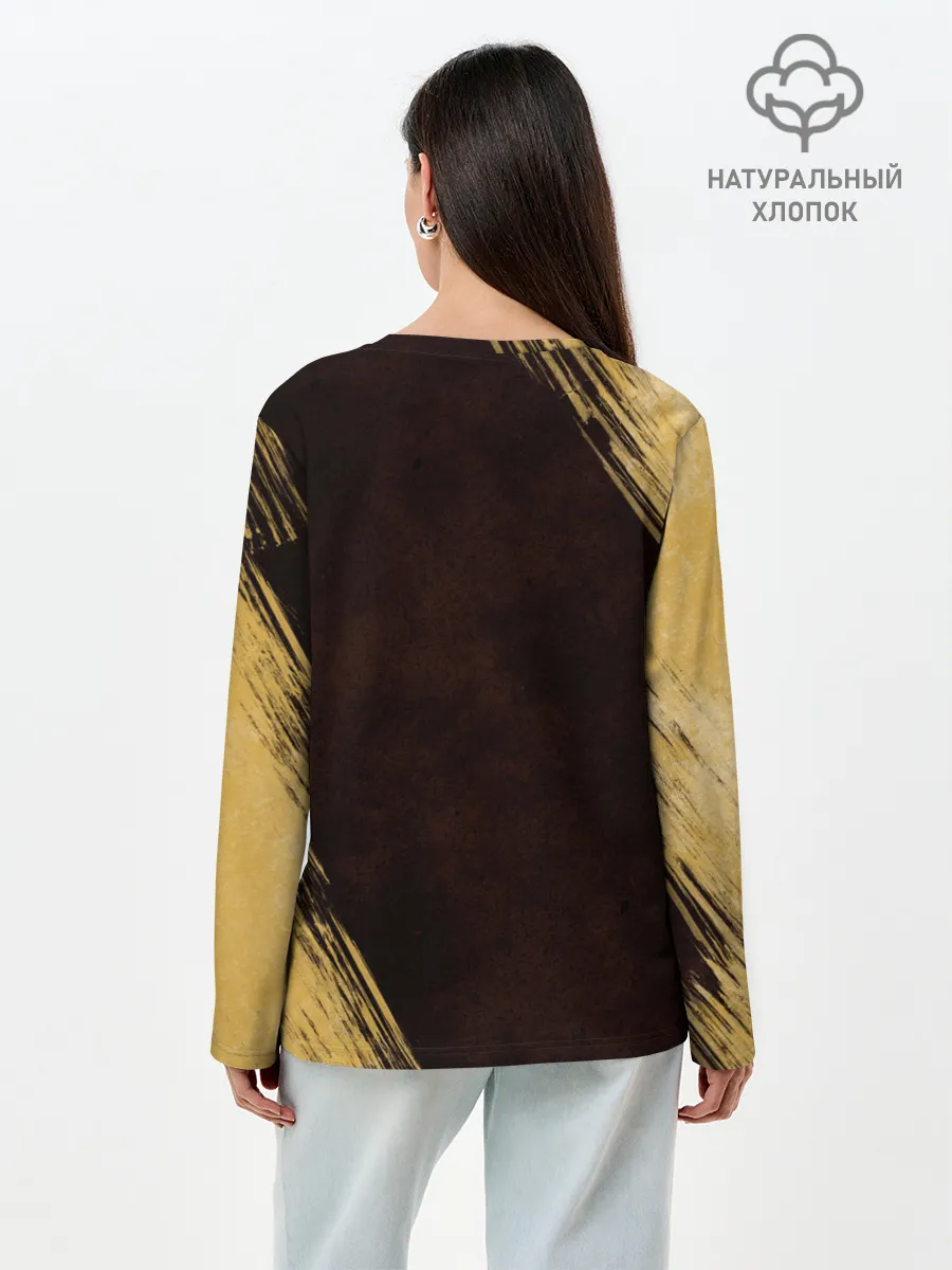 Лонгслив женский. Хлопок / Черный Клевер