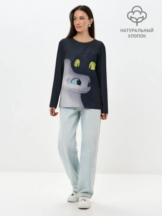 Лонгслив женский. Хлопок / Как приручить дракона