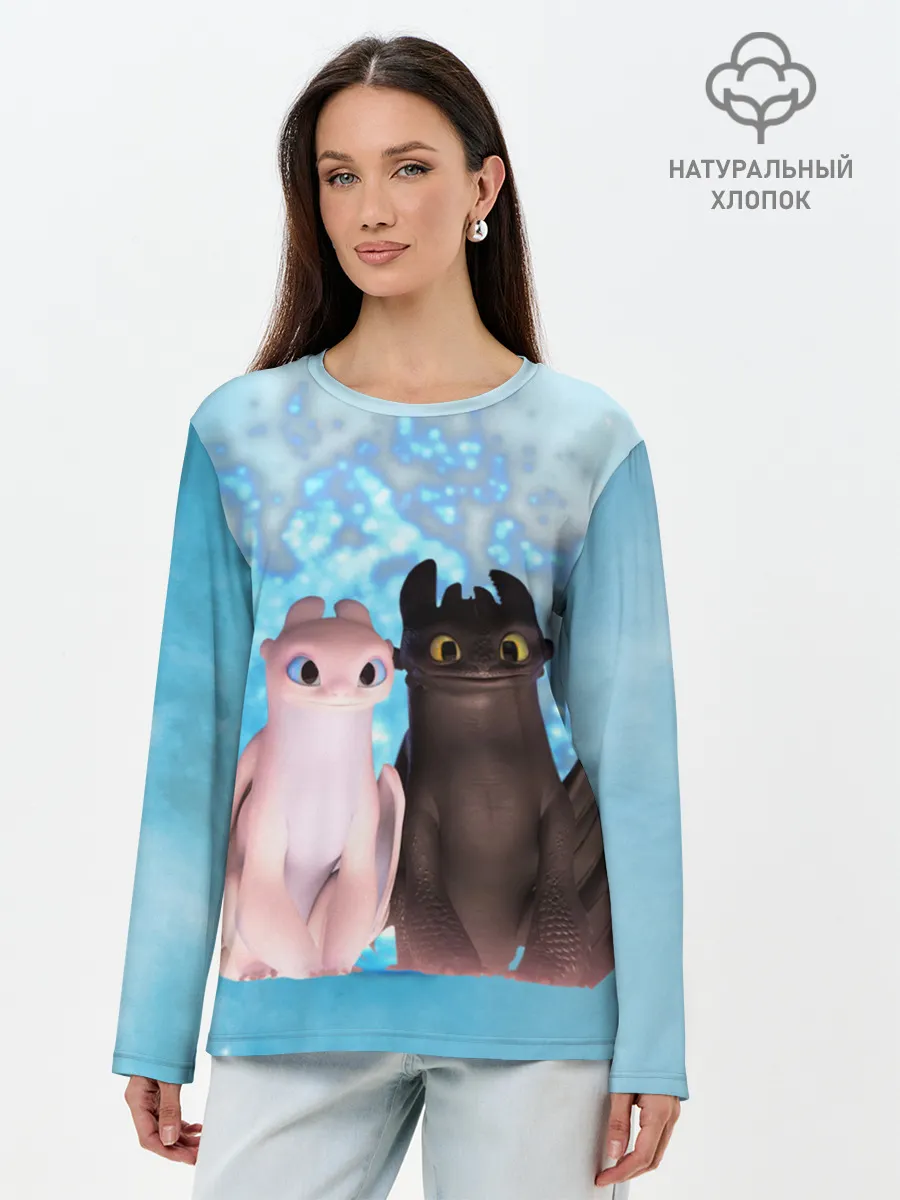 Лонгслив женский. Хлопок / ночная фурия