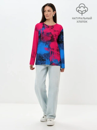 Лонгслив женский. Хлопок / Буря красок