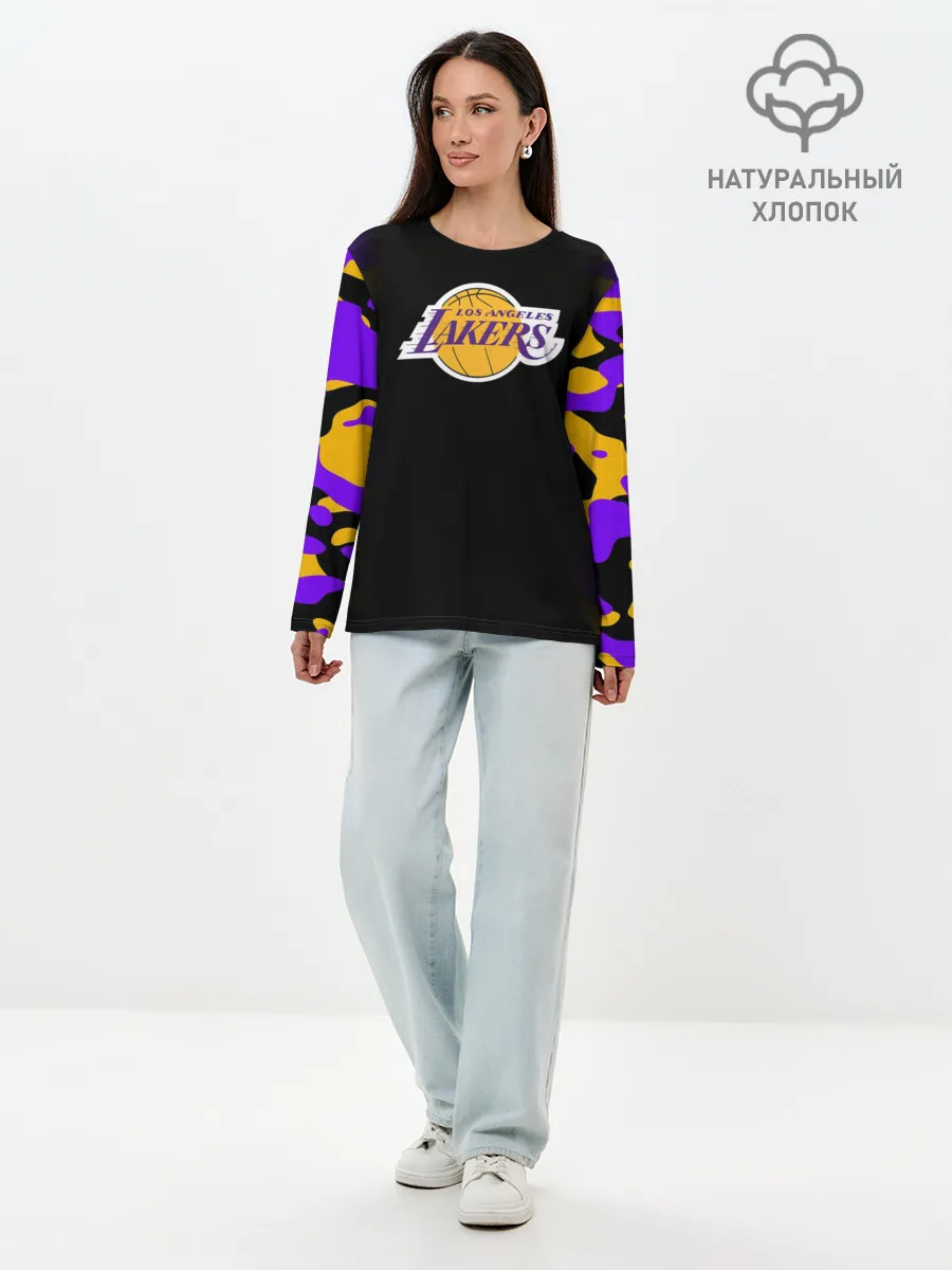 Лонгслив женский. Хлопок / LA LAKERS