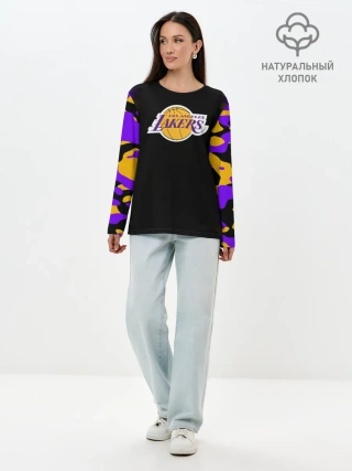Лонгслив женский. Хлопок / LA LAKERS