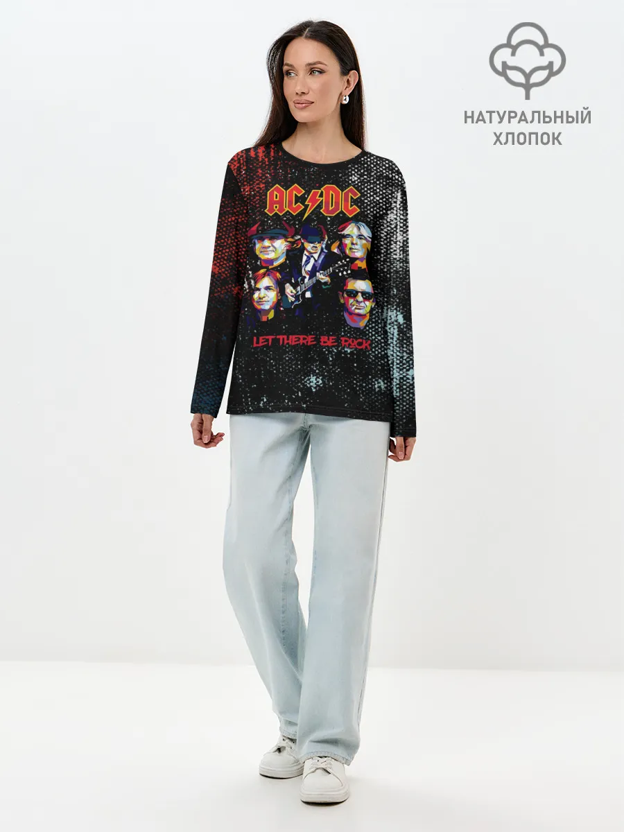 Лонгслив женский. Хлопок / AC/DC
