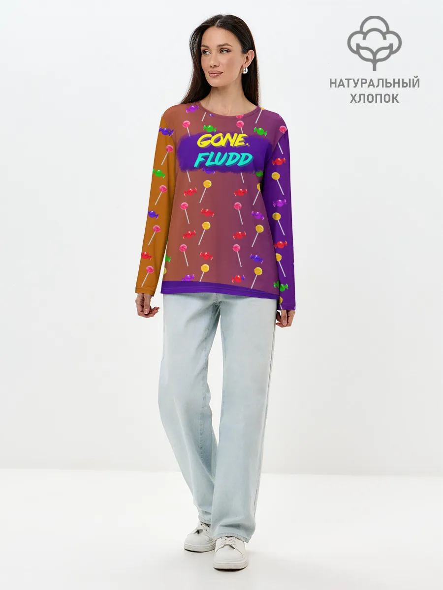 Лонгслив женский. Хлопок / Gone.Fludd