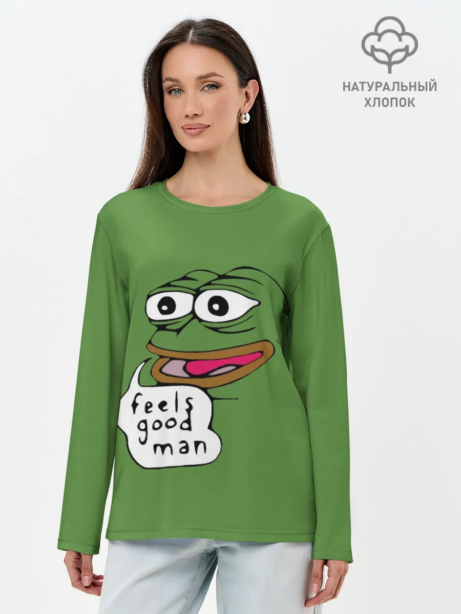 Лонгслив женский. Хлопок / Feels Good Man