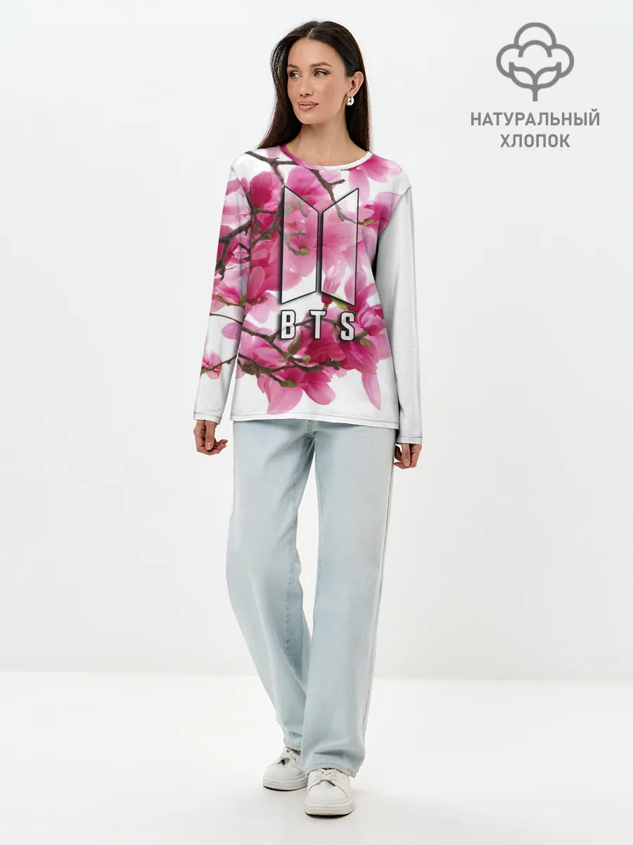 Лонгслив женский. Хлопок / BTS