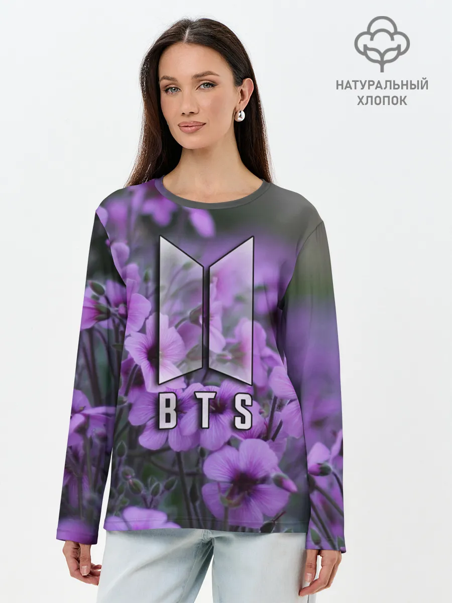 Лонгслив женский. Хлопок / BTS